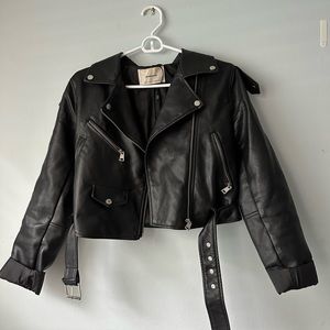 Stradivarius Cropped Faux Leather Jacket